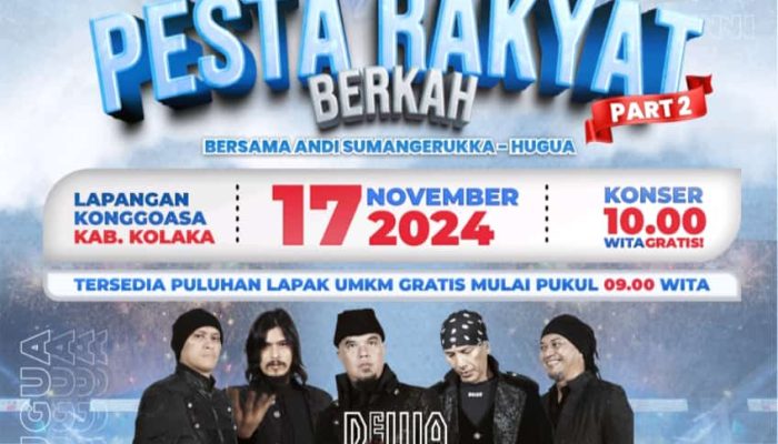 Besok, Pesta Rakyat Berkah Kolaka Hadirkan Hiburan, UMKM Gratis, Dewa19, Judika, Band TipeX,Nassar, dan Ona Hetharua