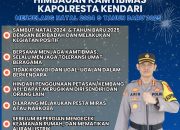 Polresta Kendari Keluarkan Enam Imbauan Jelang Nataru 2024