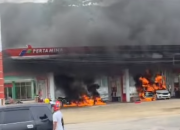 Kebakaran Hebat di SPBU Lamondowo, Mobil Polisi dan Sepeda Motor Ludes Terbakar