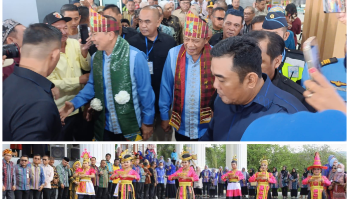 Keberagaman Budaya Sultra Warnai Penyambutan Gubernur Andi Sumangerukka dan Wakil Gubernur Hugua