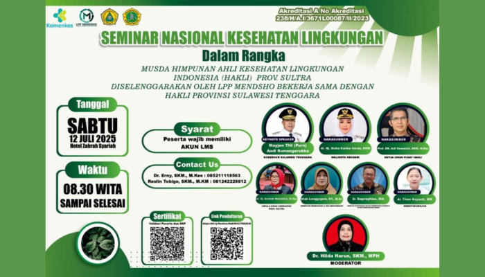 Menuju Sultra Sehat, HAKLI Gelar Seminar Nasional 2025, Fokus pada Pengelolaan Sampah dan Stunting