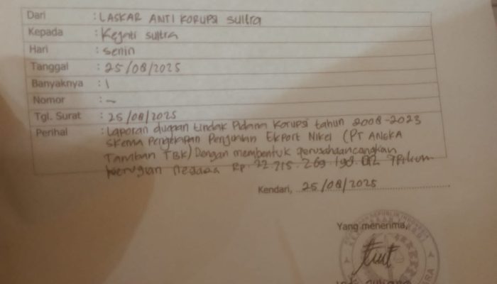 Diduga Korupsi Nikel, Antam Dilaporkan ke Kejaksaan Sultra, Kerugian Negara Tembus Rp22,7 T