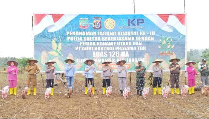 Desa Tambakua Jadi Sentra Jagung, Wujud Komitmen Polda Sultra dan PT AKP Dukung Program Nasional