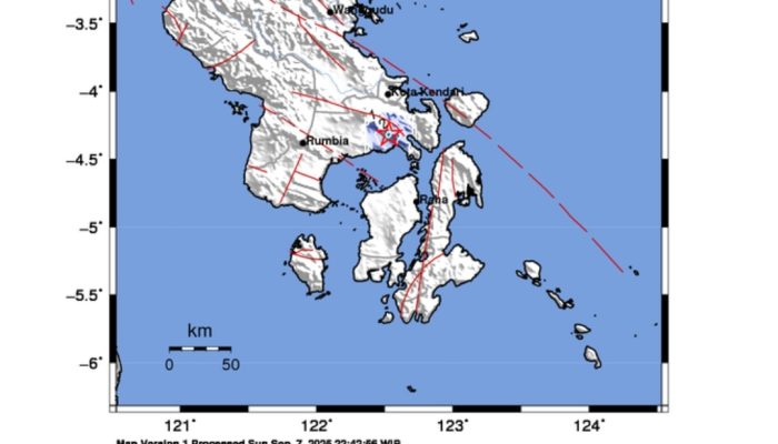 Sultra Diguncang Gempa Tiga Kali pada 7 September, BMKG Minta Masyarakat Tetap Tenang