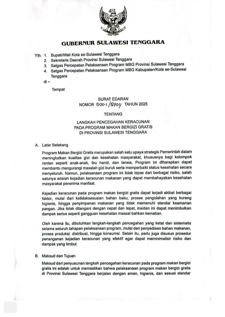 Surat Edaran (SE) Nomor 500.1/8704 Tahun 2025