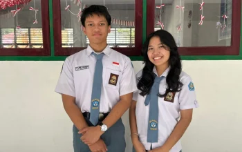 Bima Sutaprawira dan Fasya Indira Kirsya Aurellia, dua siswa SMAN 1 Kendari