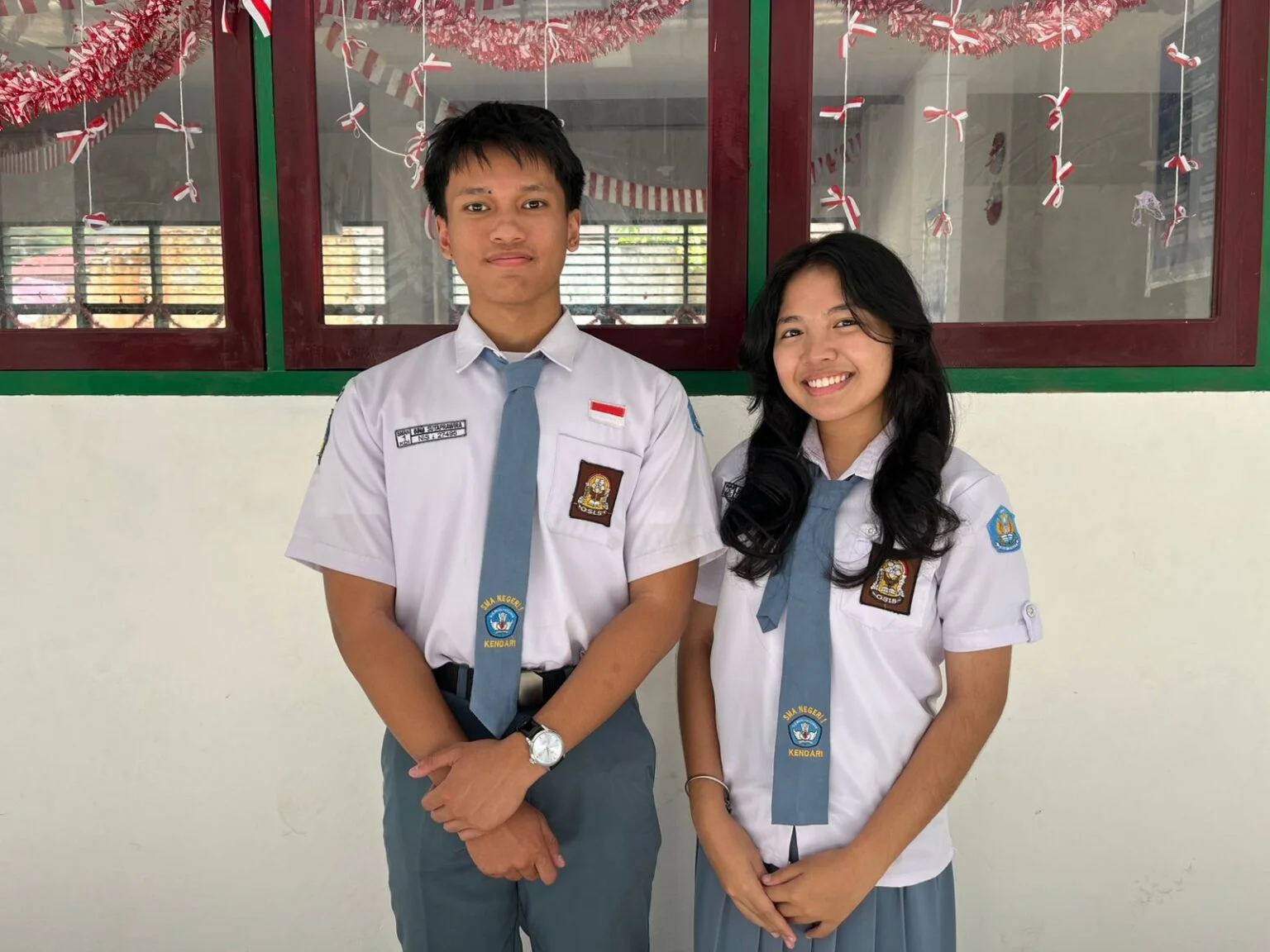 Bima Sutaprawira dan Fasya Indira Kirsya Aurellia, dua siswa SMAN 1 Kendari