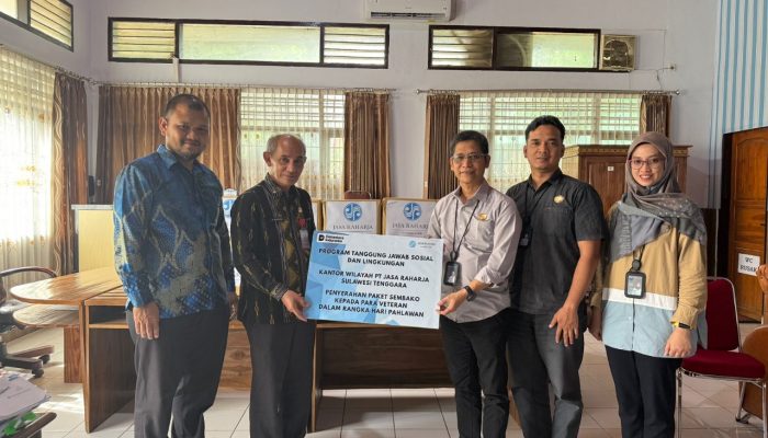 Peringati Hari Pahlawan, Jasa Raharja Sultra Salurkan Sembako untuk Veteran Melalui Dinas Sosial Kendari