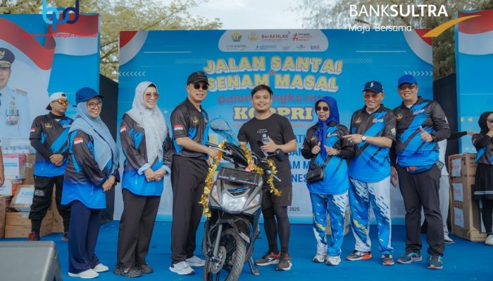 Bank Sultra Sumbang Grand Prize Sepeda Motor, Semarakkan Jalan Santai HUT KORPRI ke-54 di Kendari