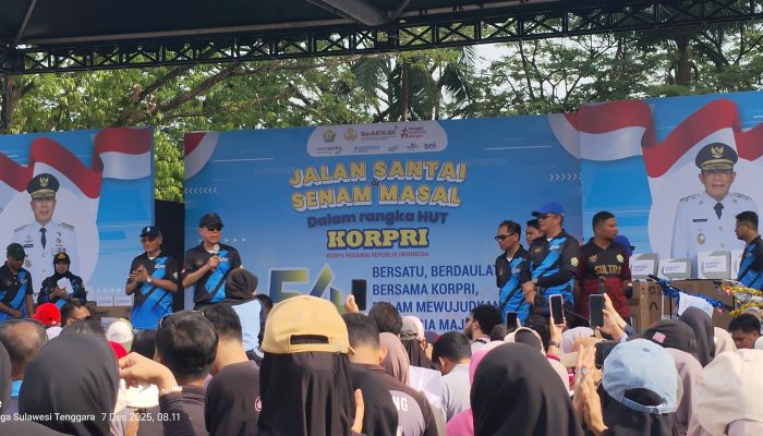 Gubernur ASR Pimpin HUT KORPRI Sultra, Ajak ASN Doakan Korban Banjir Bandang dan Longsor Sumatera