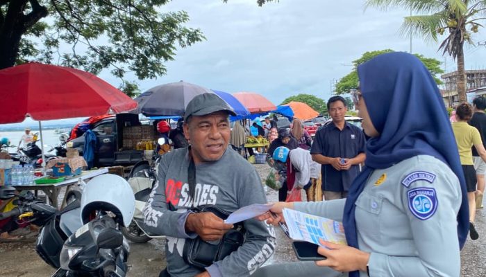 Jasa Raharja Sultra Sasar Pasar Mandonga-Lelang, Sosialisasi Pajak & Keselamatan