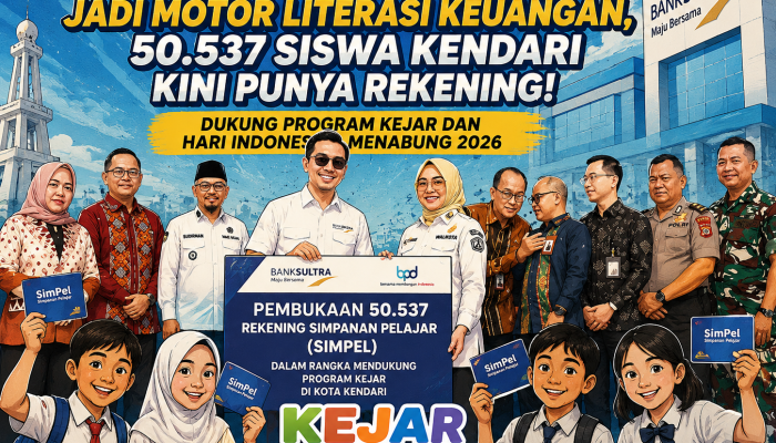 Bank Sultra Jadi Motor Literasi Keuangan, 50.537 Siswa Kendari Kini Punya Rekening