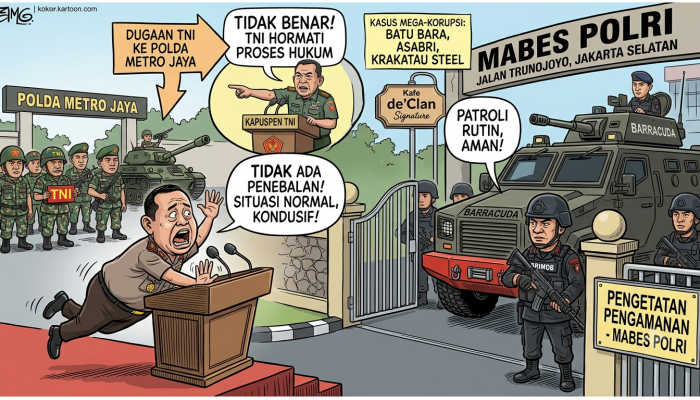 Pasca-Geledah Kafe Kasus Korupsi Batu Bara, Brimob Bersenjata Lengkap Patroli di Mabes Polri