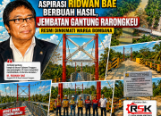Aspirasi Ridwan Bae Berbuah Hasil, Jembatan Gantung Rarongkeu Resmi Dinikmati Warga Bombana